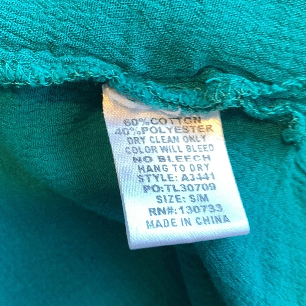Umgee Teal Green Floral Embroidered Kimono
